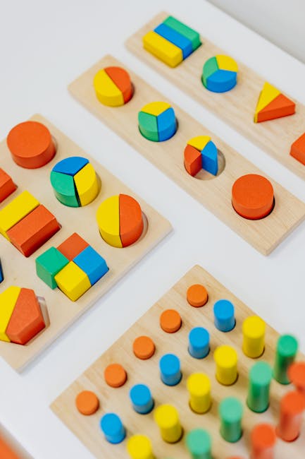Vibrant wooden toys are ideal for preschool learning and playroom decor.